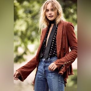 FREE PEOPLE Women’s Tobacco Throwback Corduroy Jacket Size XS Bell Sleeves Boho